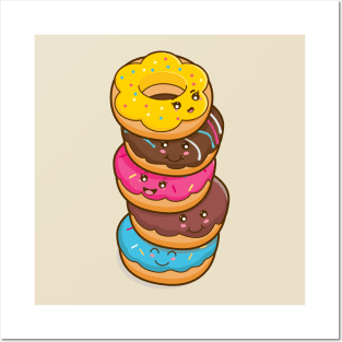 Cute Stack of Doughnuts Posters and Art